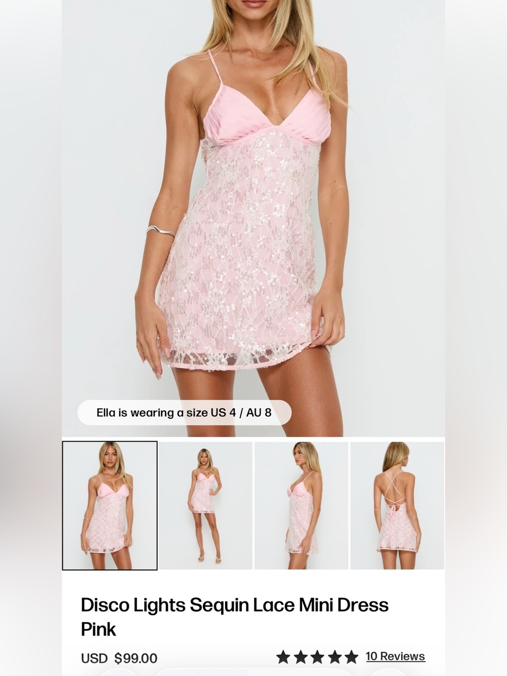 Disco Lights Sequin Lace Mini Dress
